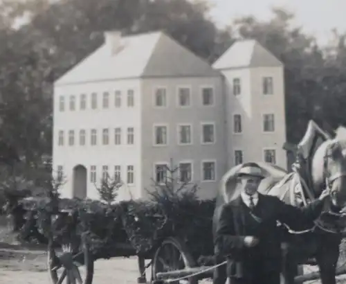 tolles altes Foto - Pferdegespann mit Festwagen ?? Gebäudemodell ? Mühldorf