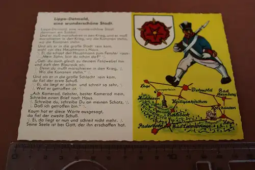 tolle alte Karte -  Liederkarte - Lippe-Detmold -
