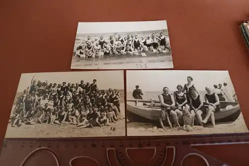 drei tolle alte Fotos - Badegäste Zinnowitz 1921 und 1929 