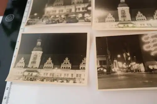 sechs tolle alte Nachtaufnahmen Rathaus und die Thomaskirche? Leipzig 50-60er