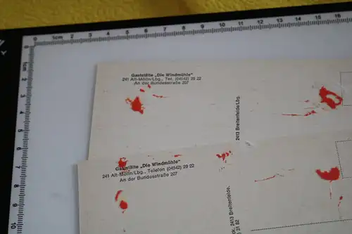 zwei tolle alte Karten - Gaststätte zur Windmühle  Alt-Mölln  50-60er Jahre ?