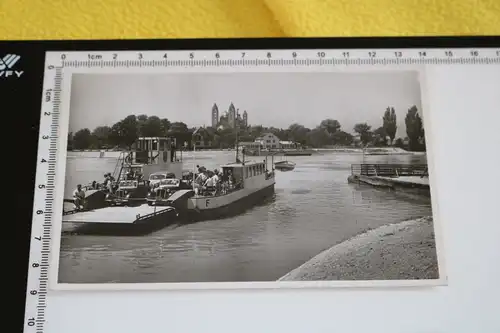 tolle alte Karte - Speyer am Rhein  Rheinfähre -  1954