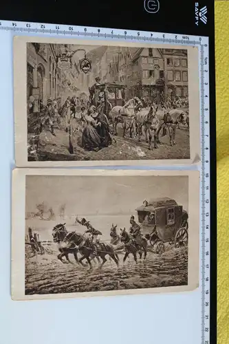 zwei tolle alte Karten -  Post Postkutschen -  30-40er Jahre ??? 