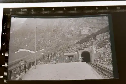 tolles altes Negativ - Eisenbahntunnel in den Bergen,  20-30er Jahre ???