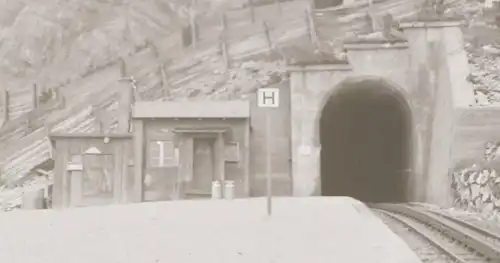 tolles altes Negativ - Eisenbahntunnel in den Bergen,  20-30er Jahre ???
