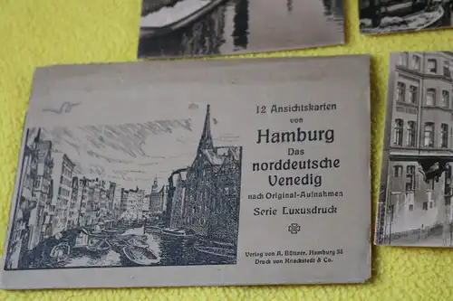 drei tolle alte Ansichtskarten - Mappe Hamburg das nordd. Venedig - 1910-20 ??