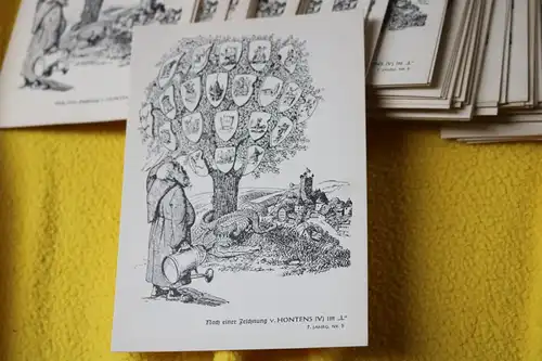 tolle alte Karte  Nach einer Zeichnung v. Hontens (V) im "L"  Niederlandt ?