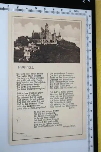 tolle alte Karte - Gedicht ?? Braunfels -  1927