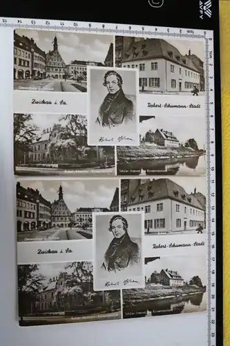 zwei tolle alte Karten - Zwickau i.S. Robert Schumann Stadt - 60er Jahre