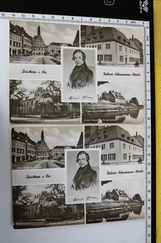 zwei tolle alte Karten - Zwickau i.S. Robert Schumann Stadt - 60er Jahre 