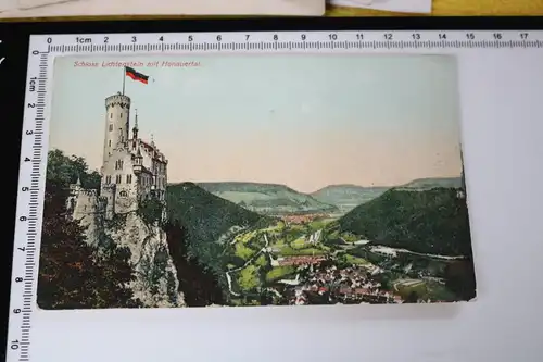 tolle alte Karte -  Schloss Lichtenstein mit Hanauertal -  1910-20 ???