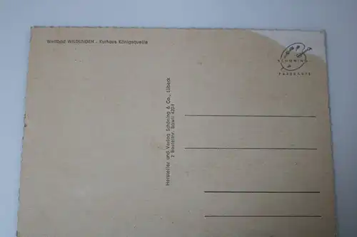 tolle alte Karte - Kurhaus Koenigsquelle Bad Wildungen 50-60er Jahre ?