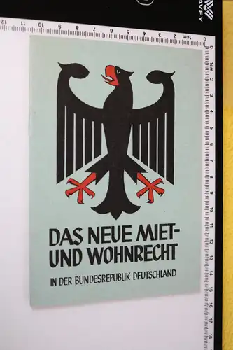 tolles altes Heftchen - Das neue Miet und Wohnrecht  1960