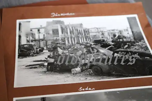 vier großformatige alte Fotos - Dünkirchen - Sedan - Zerstörung