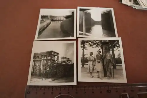 vier tolle alte Fotos - Schiffshebewerk Niederfinow  1932