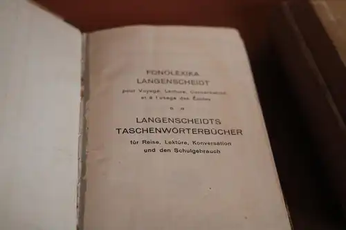 zwei tolle alte Langescheidts Taschenwörterbücher Französisch Deutsch Teil 1 u 2