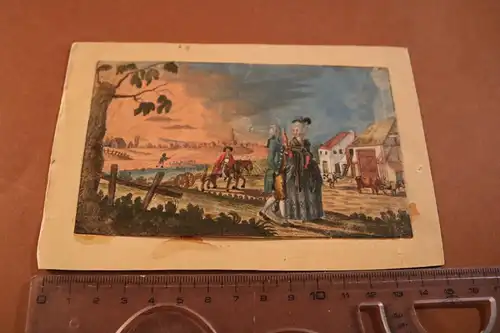 tolle alte originale colorierte Radierung - Enten - Bad Windsheim 