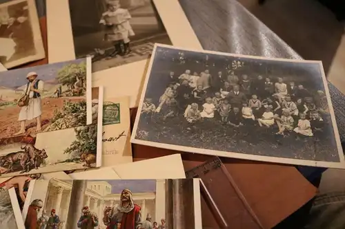 kleines Konvolut Kabinettfotos, Ansichtskarten, Postkarten, Fotos  23teilig