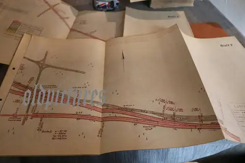 zwei interessante Gleiskarten Gleiserweiterung Berlin 1940 - Lufgaukommando III 