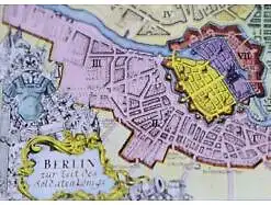 altes Farbdia - Karte von Berlin - 1737