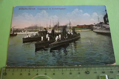 tolle alte Karte - Wilhelmshaven - Torpedoboote im Reichskriegshafen