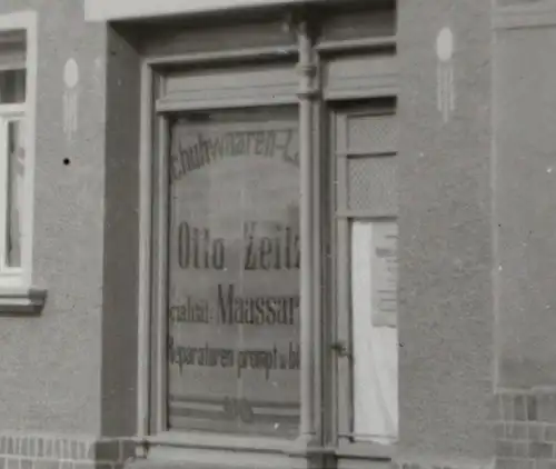 tolles altes Glasnegativ - Gebäude - Geschäft Schuhwaaren Otto Zeitz - Ort ??