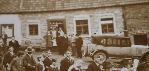 tolles altes Foto - Hochzeitsmarsch durch den Ort mit Kapelle - 1910-20 - Ort ?