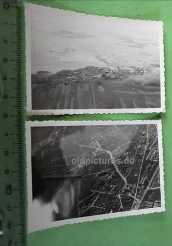 zwei  alte Fotos - Luftbilder 1. Angriff auf ??? 06. April 1941 