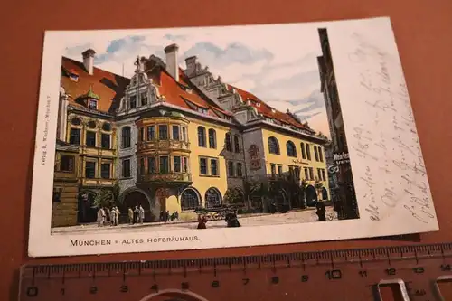 tolle alte Karte   München  Altes Hofbräuhaus  1899