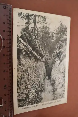 tolle alte Karte - Laufgraben vor Reims .- Feldpost  24 bayr. Inf. Regt. 