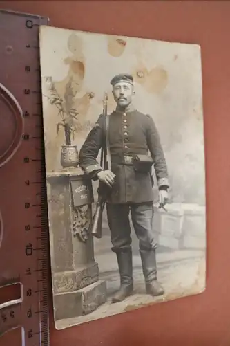 tolles altes Foto - Portrait eines deutschen  Soldaten Wachkommando