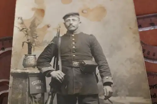 tolles altes Foto - Portrait eines deutschen  Soldaten Wachkommando