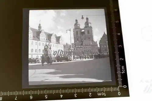 tolles altes Negativ - Stadt - Marktplatz Lutherstadt Wittenberg  20-30er Jahre?