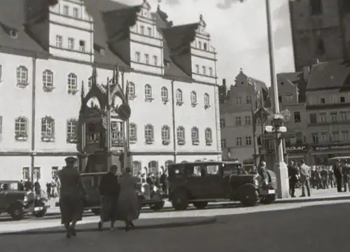 tolles altes Negativ - Stadt - Marktplatz Lutherstadt Wittenberg  20-30er Jahre?