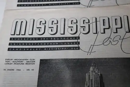 sehr seltene Kriegsgefangenen Zeitung und Buch - Mississippi-Post Camp Shelby