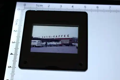 tolles altes Farb-Dia - Gebäude Geschäft Firma ? Ratio Kaffee   - 50-70er Jahre 