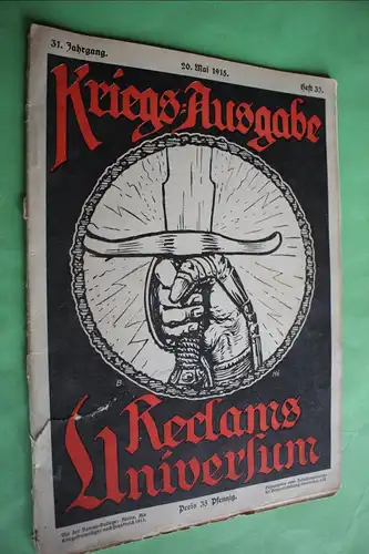 tolles altes Heft - Kriegs-Ausgabe Reclams Universum - Heft 33 - 1915