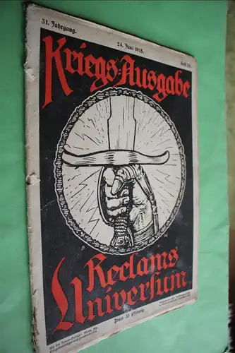 tolles altes Heft - Kriegs-Ausgabe Reclams Universum - Heft 38 - 1915