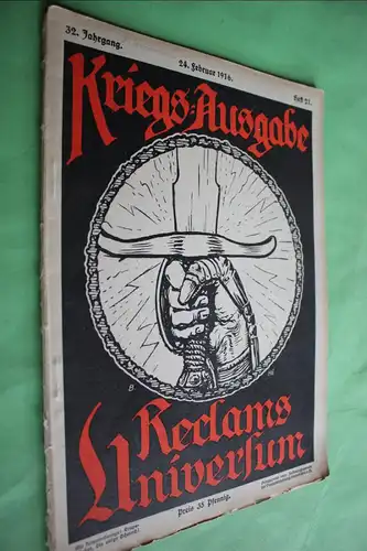 tolles altes Heft - Kriegs-Ausgabe Reclams Universum - Heft 21 - 1916