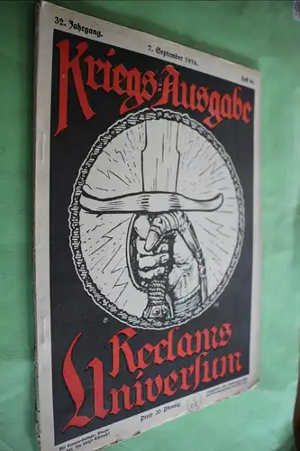 tolles altes Heft - Kriegs-Ausgabe Reclams Universum - Heft 49 - 1916
