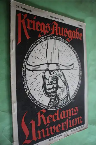 tolles altes Heft - Kriegs-Ausgabe Reclams Universum - Heft 51 - 1916