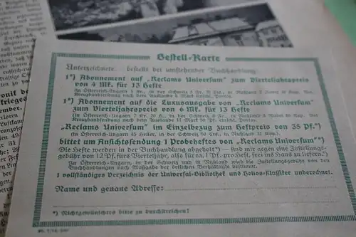 tolles altes Heft - Kriegs-Ausgabe Reclams Universum - Heft 52 - 1916