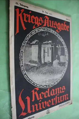 tolles altes Heft - Kriegs-Ausgabe Reclams Universum - Heft 38 - 1917