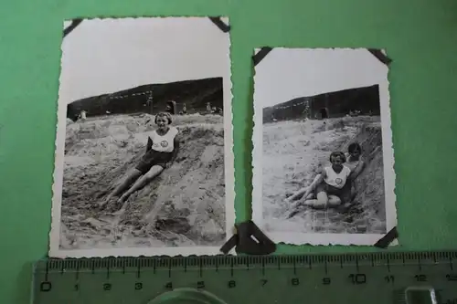 zwei tolle alte Fotos  hübsches junges Mädel im Sportdress TV Leipzig 1867  30er