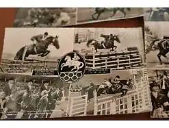 vier  tolle alte Karten - Olympische Reiterspiele Stockholm 1956 - Pferde 