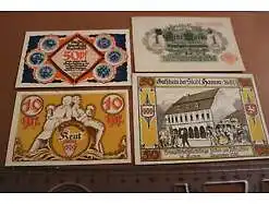 drei tolle alte Notgeldscheine und Darlehnskassenschein eine Mark 