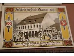 drei tolle alte Notgeldscheine und Darlehnskassenschein eine Mark 