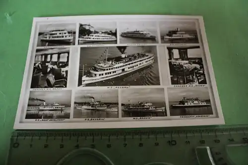 tolle alte Karte -   Schiffe der Bodenseeflotte - MS Allgäu usw - 30-40er Jahre?