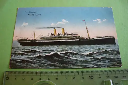 tolle alte Karte -  Schiff Bremen der Norddeutschen Lloyd - 1910-20 