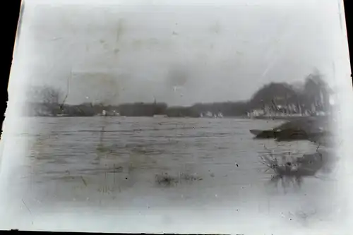 zwei interessante alte Glasnegative - Überschwemmung ?? 1900-1920 ?